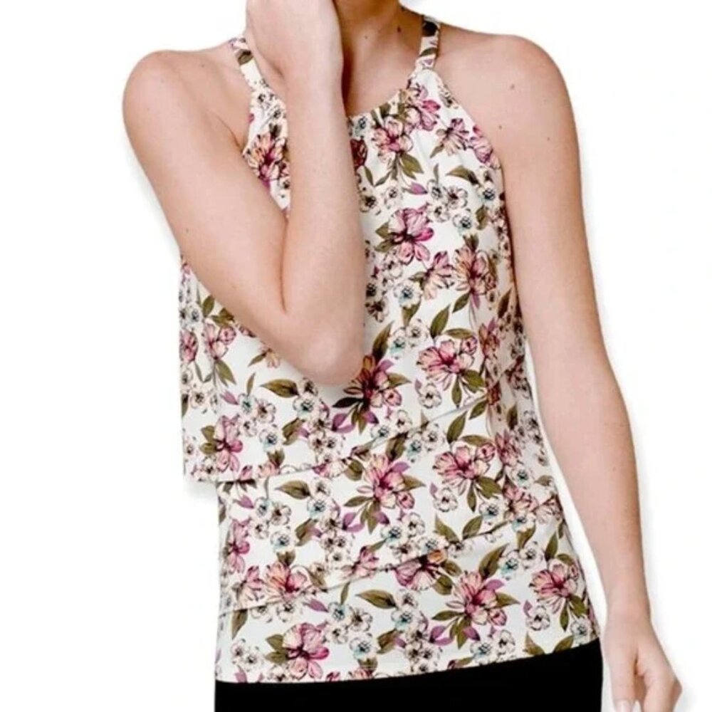 WHBM Tiered Sleeveless Top, Size S, Like New
